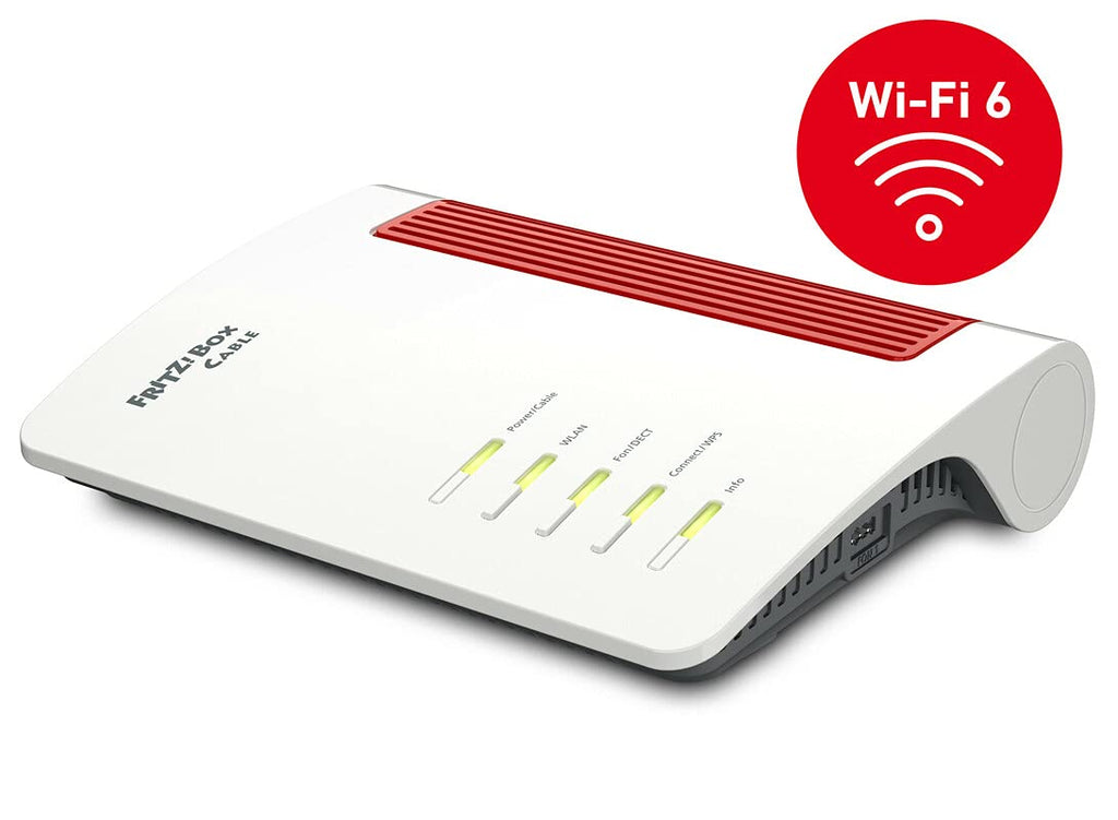 AVM FRITZ!Box 6660 Cable (DOCSIS-3.1-Kabelmodem, 2x2 WLAN AX (Wi-Fi 6) mit 2.400 MBit/s (5 GHz) und 600 MBit/s (2,4 GHz), 1 x 2,5 Gigabit-LAN-Port)