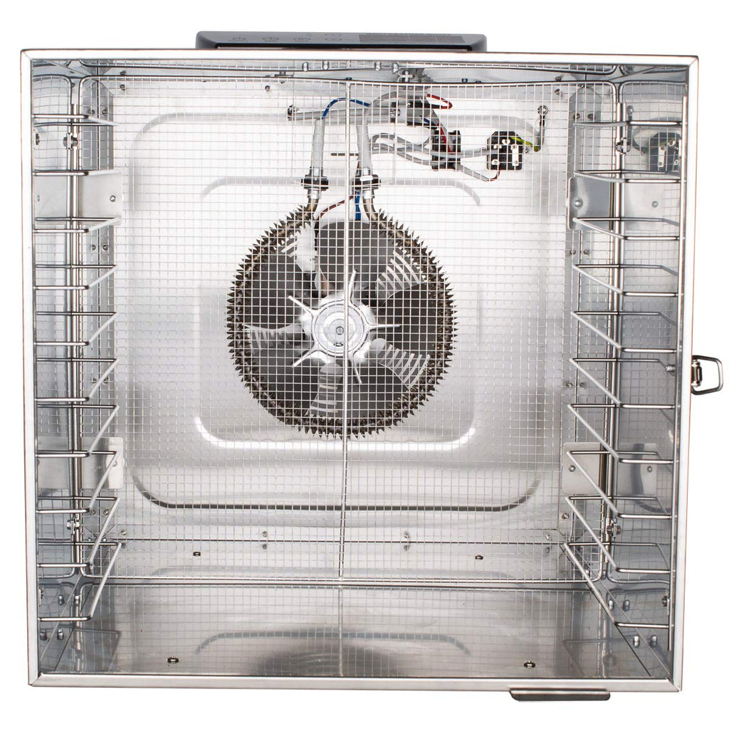Beeketal 'BDA-15' Dörrautomat aus Edelstahl mit 10 Etagen, Zeitschaltuhr (max. 24h), einstellbarer Temperatur (30-90 °C) und LED Bedienfeld - Profi Gastro Dörrgerät inkl. 10 Einlegegitter