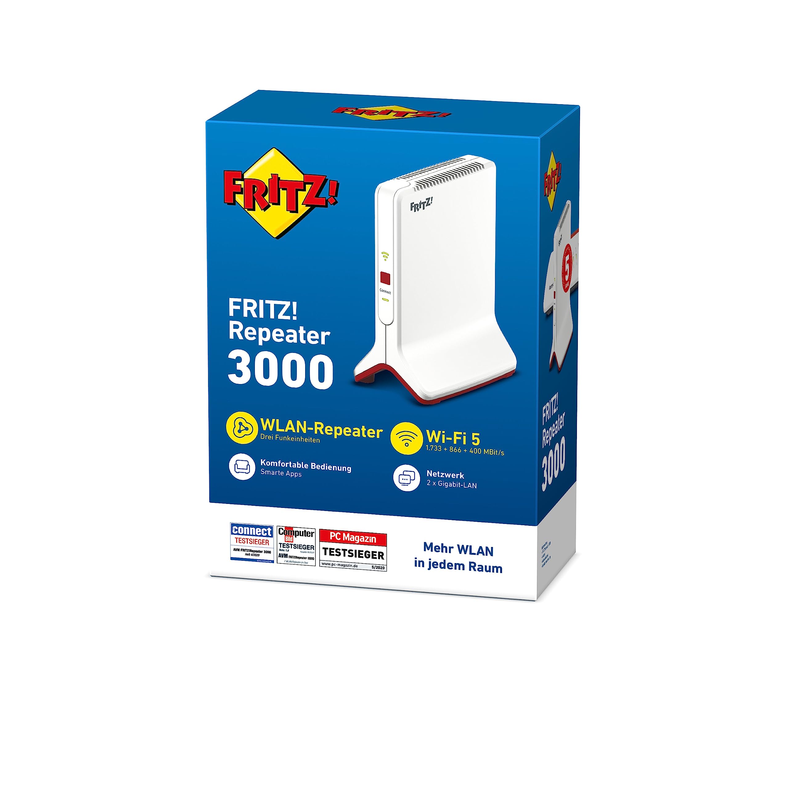 AVM Fritz!Repeater 3000 WLAN-Mesh Heimnetz WPS 2 x 5GHz & 2,4GHz
