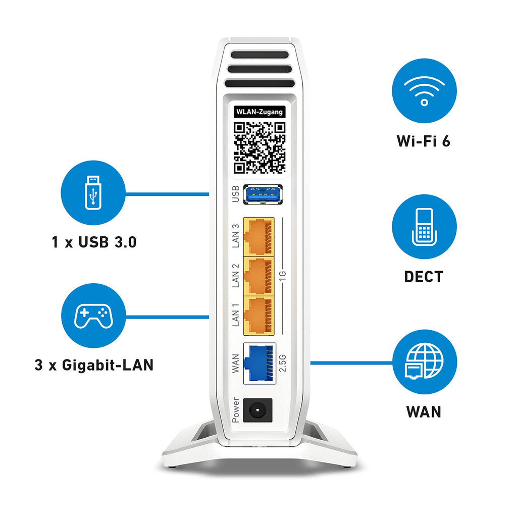 FRITZ!Box 4060 – Wi-Fi 6 Mesh Router mit 4.800 MBit/s, DECT & USB 3.0