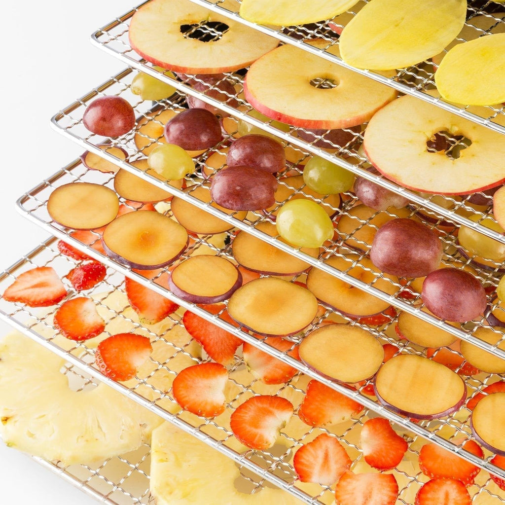 Klarstein Dörrautomat, Dörrgerät, Food Dehydrator, Dörrautomat aus Metall, Dehydrator Food Dryer, 9 Ablagen, 700 Watt, Touch-Display, Timer, Edelstahlheizelement, HotAir Circulation System, Schwarz